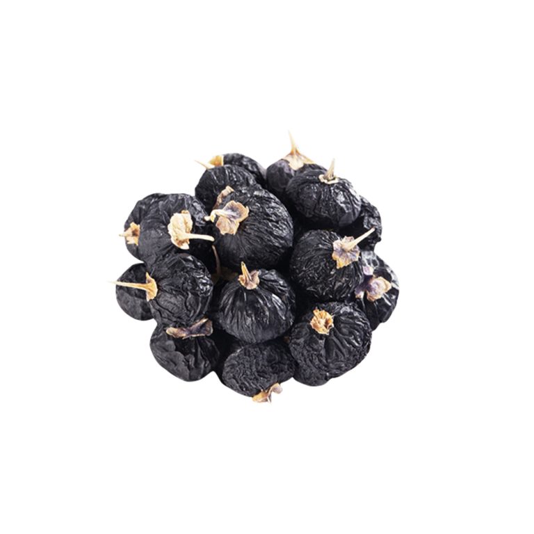 Fotografía macro de bayas de goji negras frescas de Lycium ruthenicum