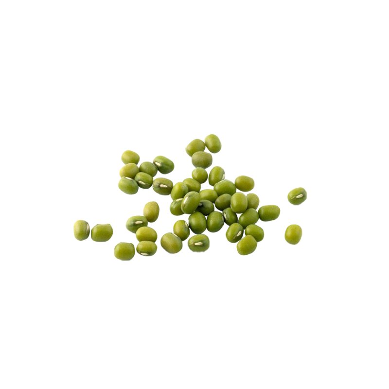 Fotografía macro de semillas de judía mungo verde (Vigna radiata)