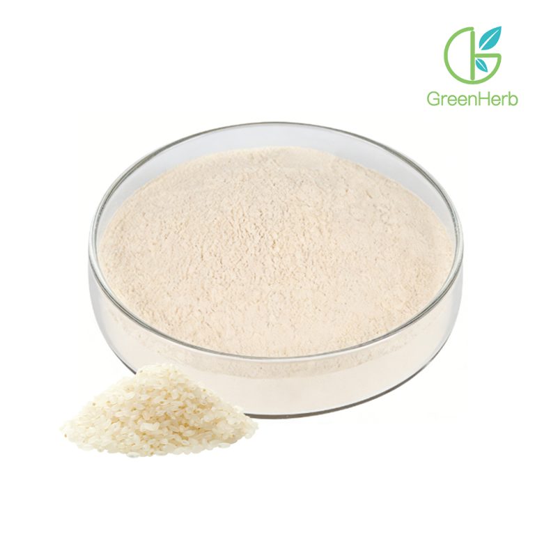 Primer plano de la textura de la proteína de arroz en polvo